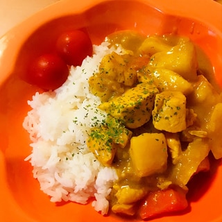 カレー粉＆米粉で作る●りんご＆はちみつチキンカレー